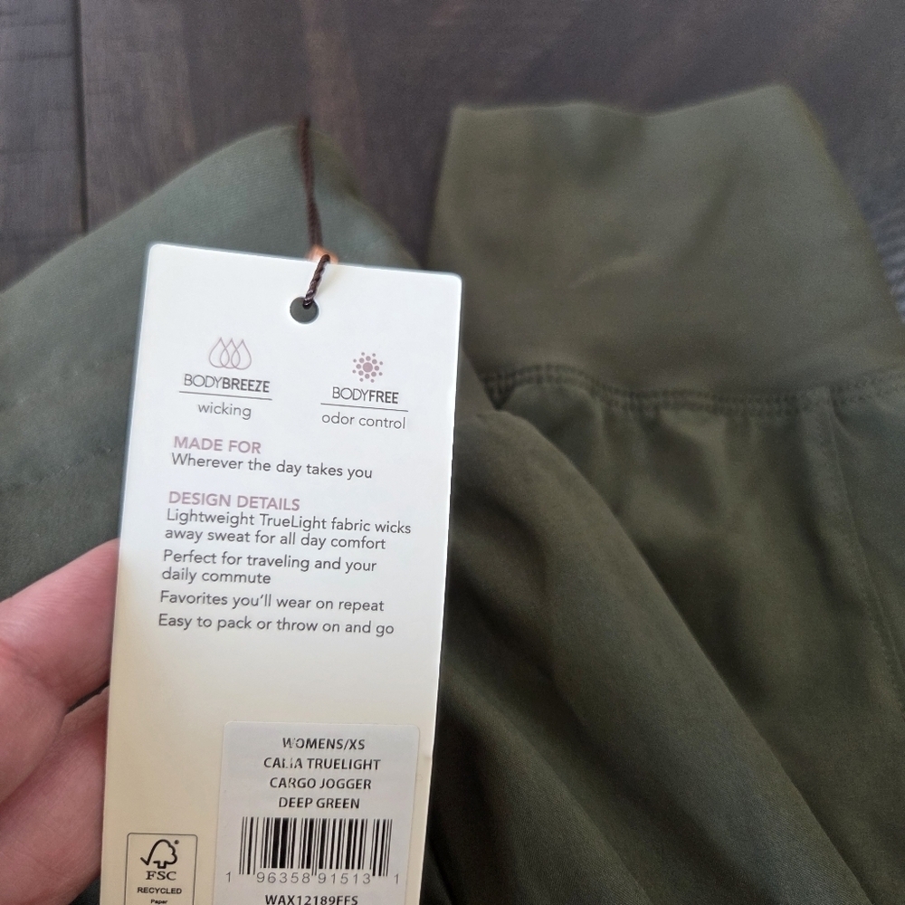 CALIA Women’s TrueLight Cargo Joggers Deep Green XS WAX12189FFS New Mid Rise - Picture 4 of 14